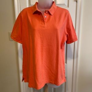Lands End -Woman’s orange polo shirt, Size: L